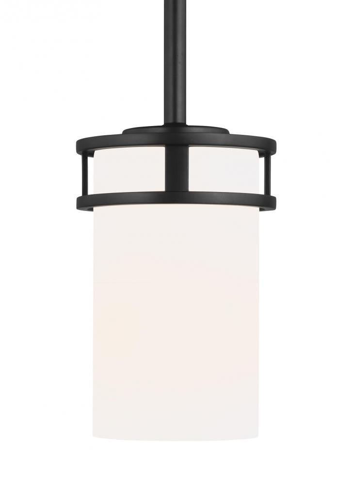 Generation Lighting Robie One Light Mini-Pendant Midnight Black