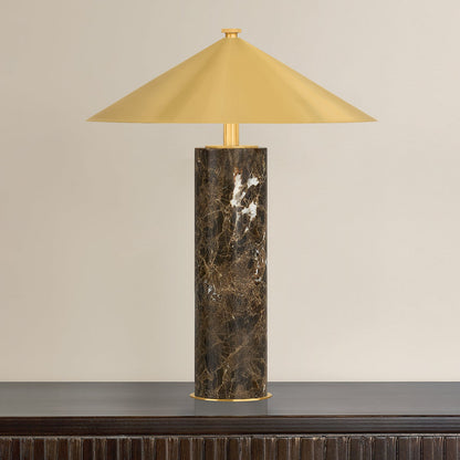 Hudson Valley Permont Table Lamp in Aged Brass, detail