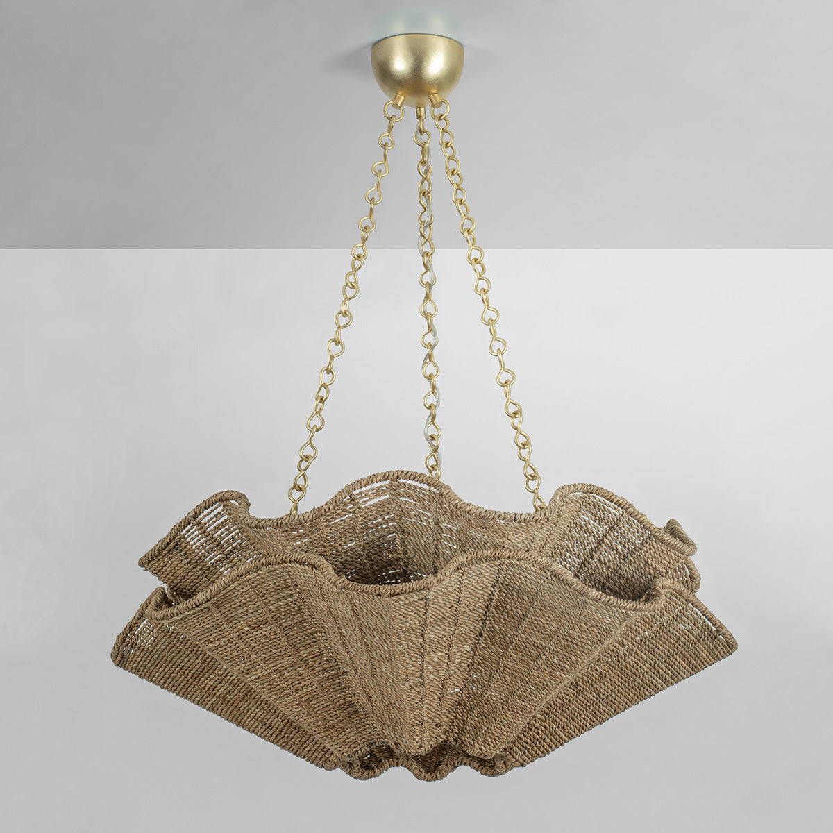 Hudson Valley Hayworth 6-Light Chandelier Vintage Gold Leaf detail view 1