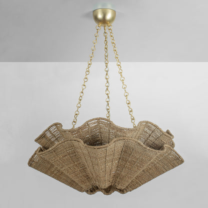 Hudson Valley Hayworth 6-Light Chandelier Vintage Gold Leaf detail view 1