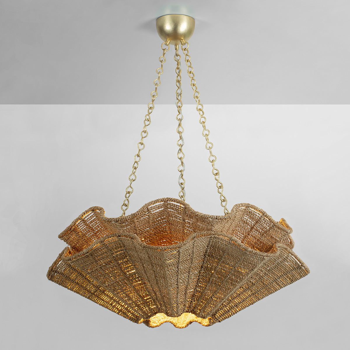 Hudson Valley Hayworth 6-Light Chandelier Vintage Gold Leaf detail view 2