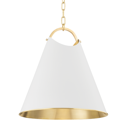 Hudson Valley Burnbay 18.25" Pendant Aged Brass with Soft White