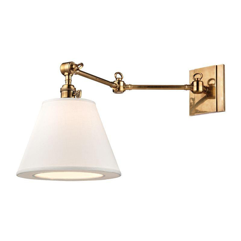 Hudson Valley Hillsdale Swing Arm Wall Sconce Antique Brass