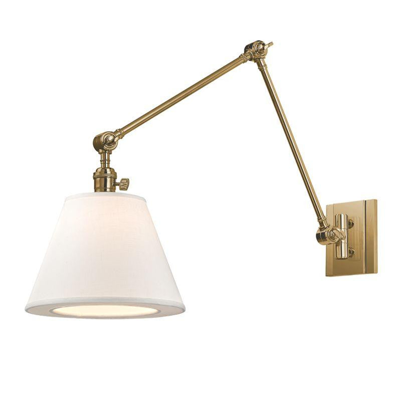 Hudson Valley Hillsdale Swing Arm Wall Sconce Antique Brass