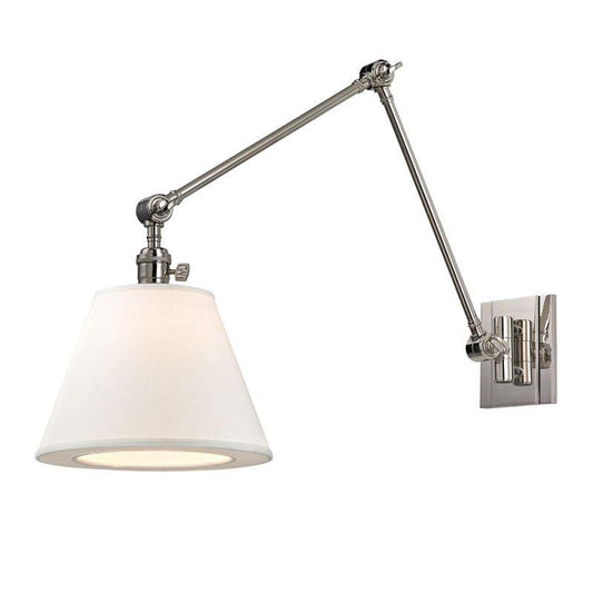 Hudson Valley Hillsdale Swing Arm Wall Sconce Polished Nickel