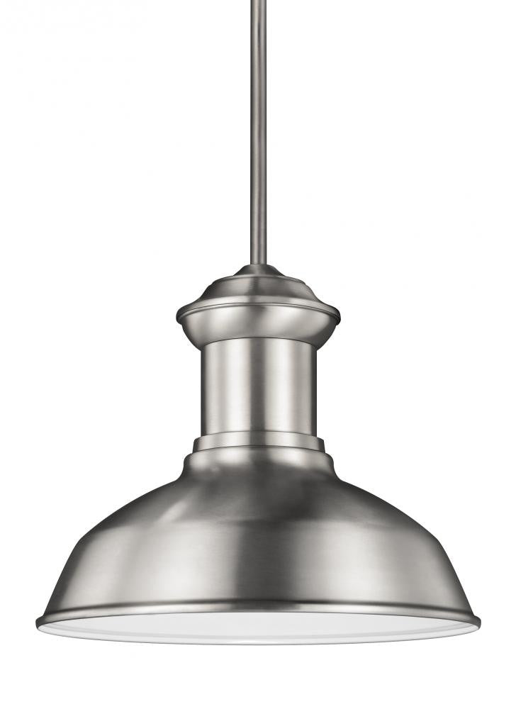 Generation Lighting Fredricksburg One Light Outdoor Pendant Satin Aluminum