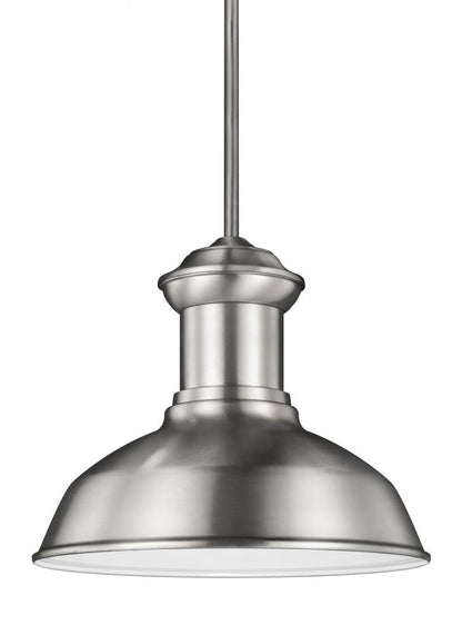 Generation Lighting Fredricksburg One Light Outdoor Pendant Satin Aluminum