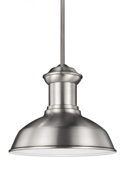 Generation Lighting Fredricksburg One Light Outdoor Pendant Satin Aluminum