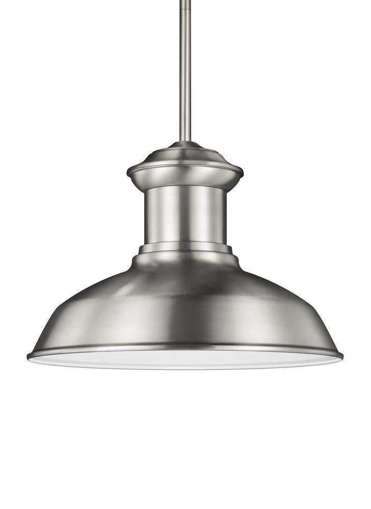Generation Lighting Fredricksburg One Light Outdoor Pendant Satin Aluminum