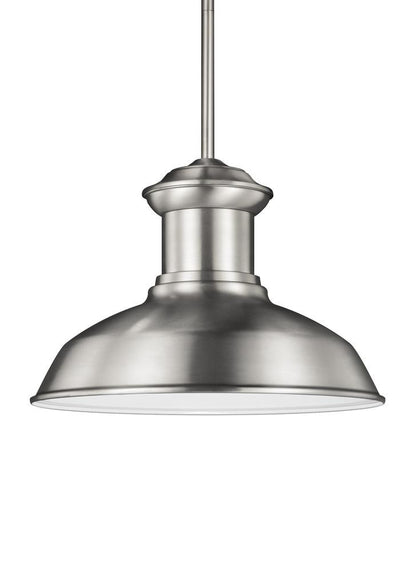 Generation Lighting Fredricksburg One Light Outdoor Pendant Satin Aluminum