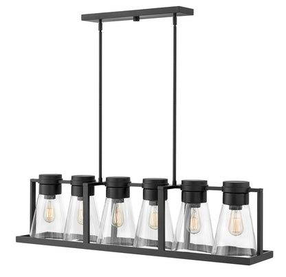 Hinkley Refinery Down Chandelier Black, Steel