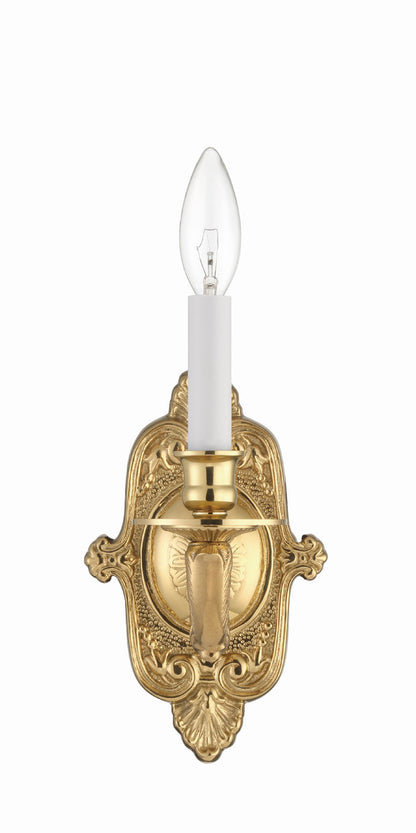 Cast Brass 1 Light Wall Mount Wall Sconce - Polished Brass 9.75"H, Crystorama (641-PB 20FWP)