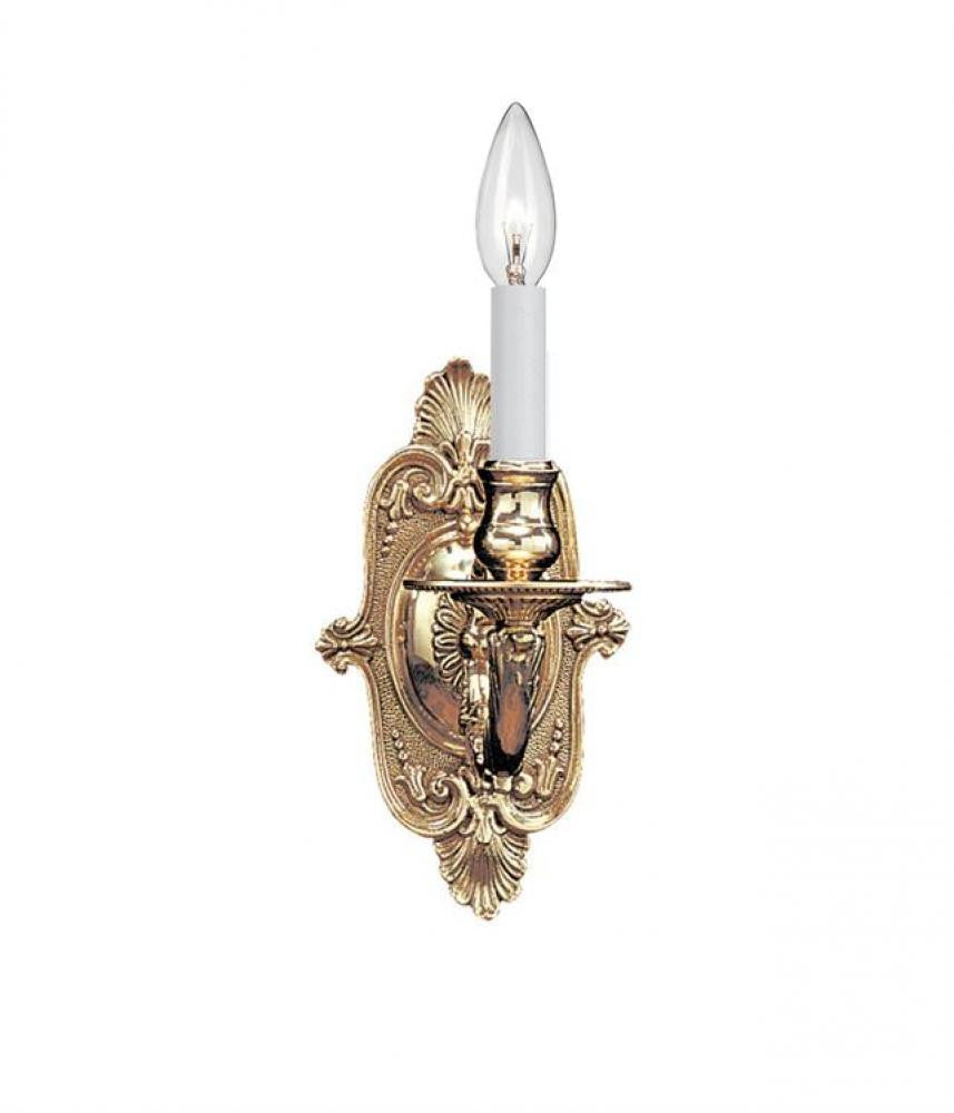 Crystorama Cast Brass Wall Mount Wall Sconce Polished Brass