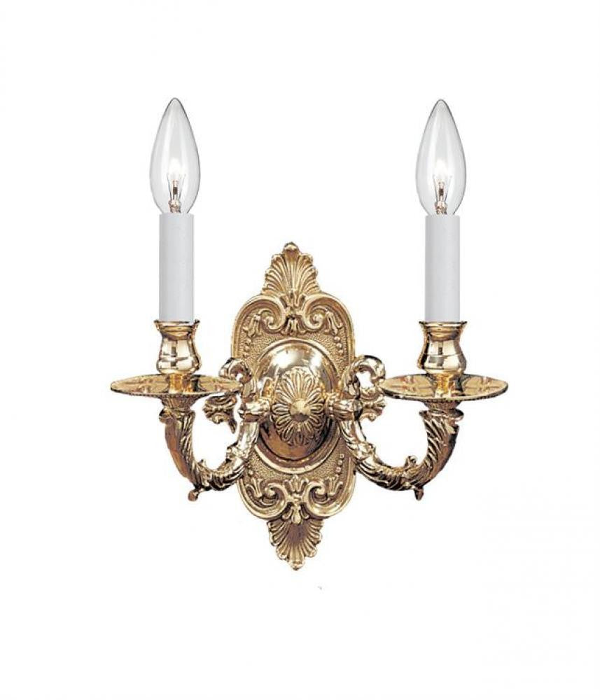 Crystorama Cast Brass Wall Mount Wall Sconce Polished Brass