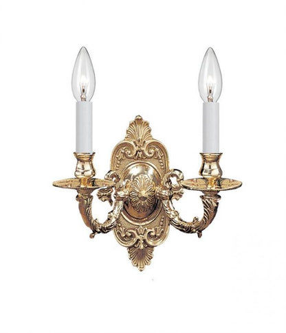 Crystorama Cast Brass Wall Mount Wall Sconce Polished Brass