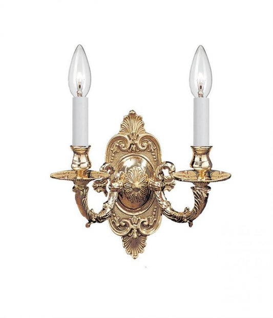 Crystorama Cast Brass Wall Mount Wall Sconce Polished Brass