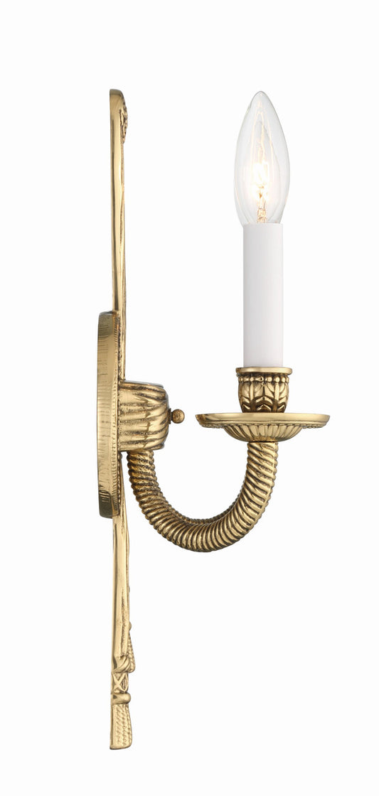 Cast Brass 2 Light Wall Mount Wall Sconce - Olde Brass 15"H, Crystorama (650-OB 20FWW)
