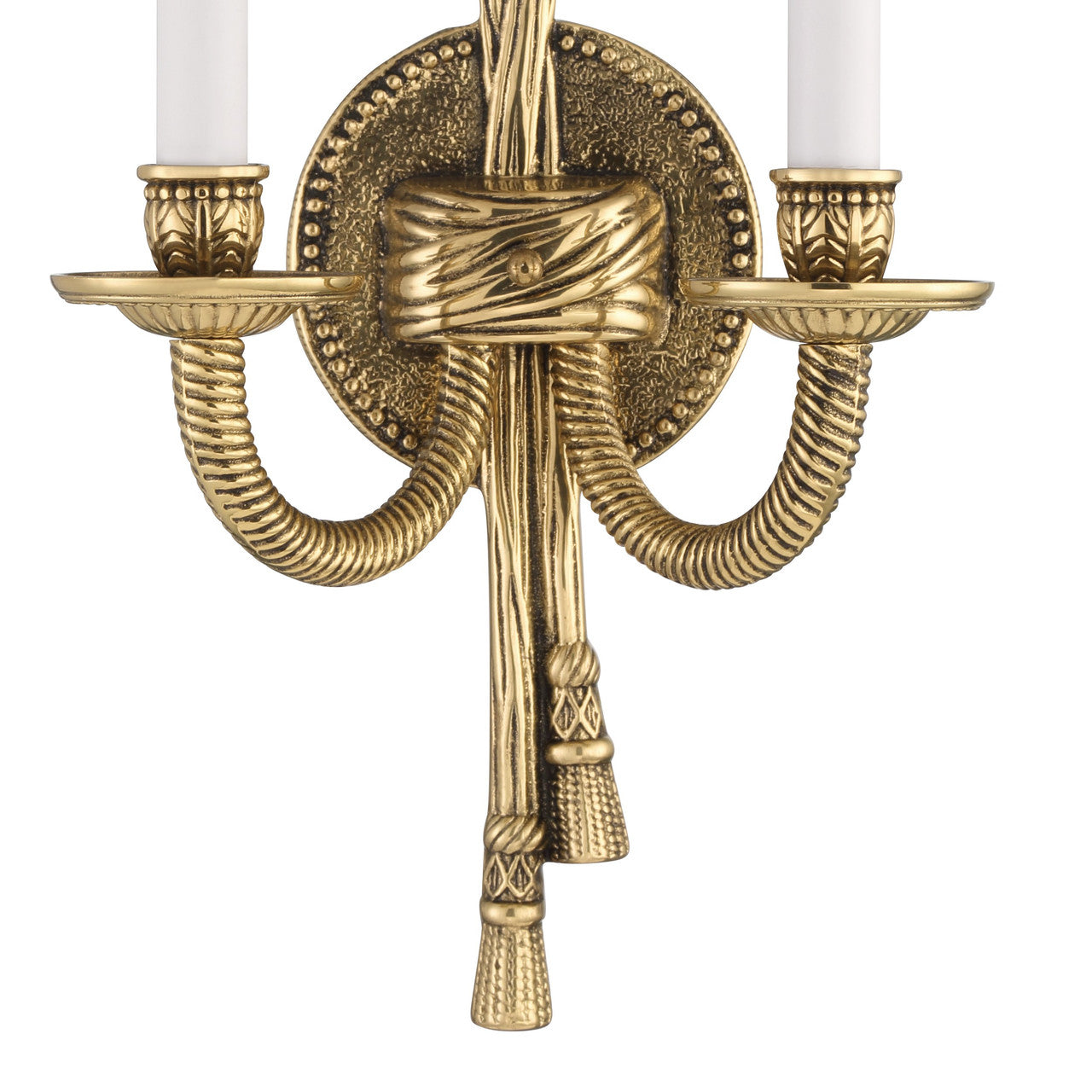 Cast Brass 2 Light Wall Mount Wall Sconce - Olde Brass 15"H, Crystorama (650-OB 20FWW)