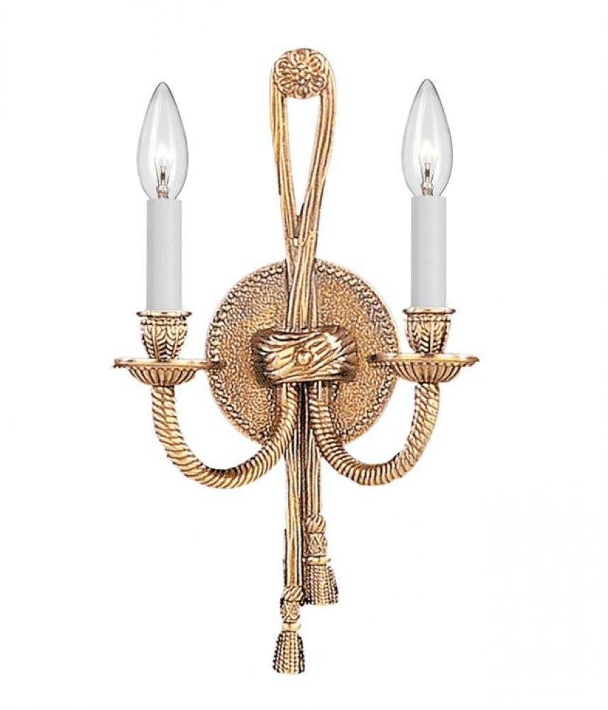 Crystorama Cast Brass Wall Mount Wall Sconce Olde Brass