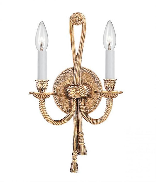 Crystorama Cast Brass Wall Mount Wall Sconce Olde Brass