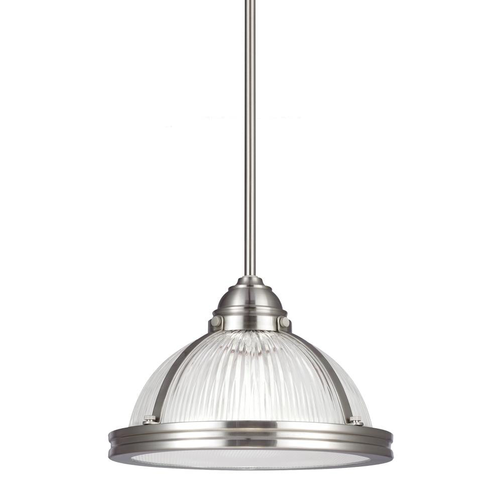 Generation Lighting Pratt Street Prismatic One Light Pendant Brushed Nickel