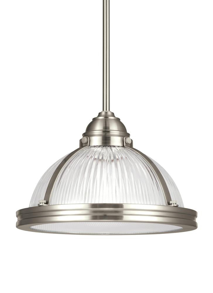 Generation Lighting Pratt Street Prismatic One Light Pendant Brushed Nickel