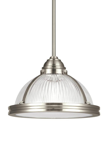 Generation Lighting Pratt Street Prismatic One Light Pendant Brushed Nickel