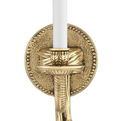 Cast Brass 1 Light Wall Mount Wall Sconce - Olde Brass 15"H, Crystorama (651-OB 20FWY)