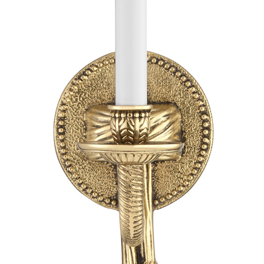 Cast Brass 1 Light Wall Mount Wall Sconce - Olde Brass 15"H, Crystorama (651-OB 20FWY)