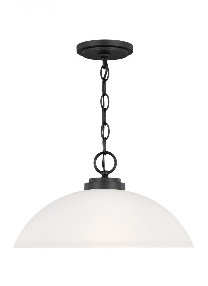 Generation Lighting Oslo One Light Pendant Midnight Black