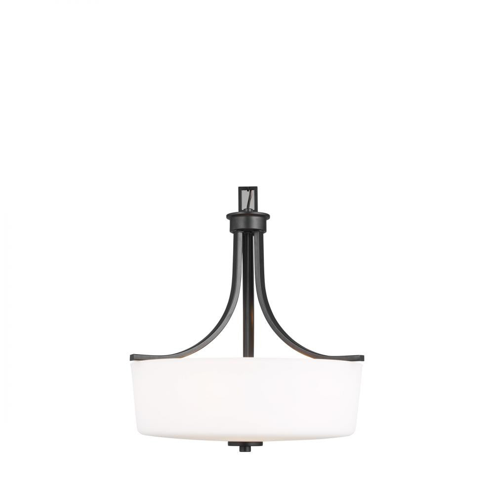 Generation Lighting Kemal Three Light Pendant Midnight Black