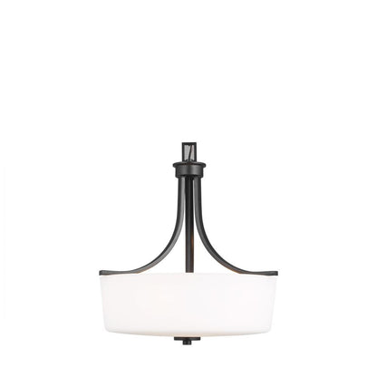 Generation Lighting Kemal Three Light Pendant Midnight Black