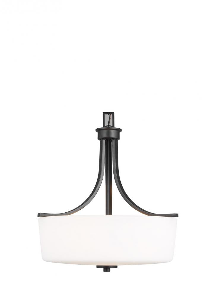 Generation Lighting Kemal Three Light Pendant Midnight Black