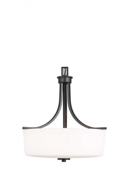 Generation Lighting Kemal Three Light Pendant Midnight Black