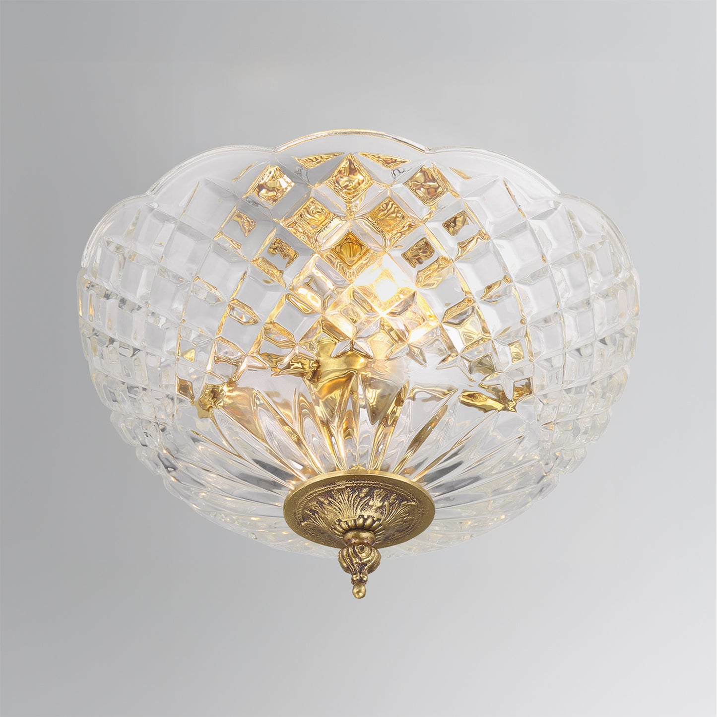 Milton 2 Light Olde Brass Semi Flush Mount