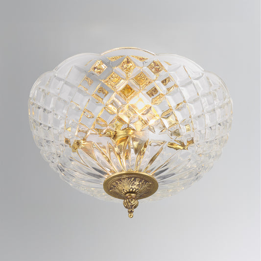 Milton 2 Light Olde Brass Semi Flush Mount
