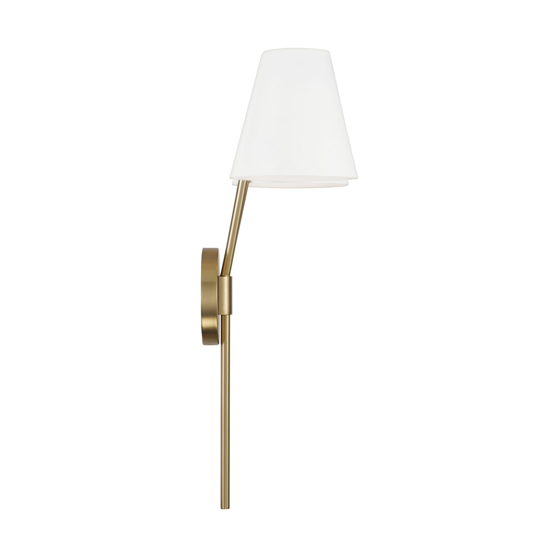 Capital Cami Double Sconce in Aged Brass and White