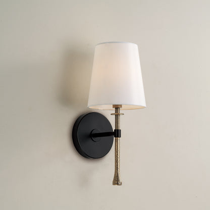 Capital Hollis Sconce in Matte Black with Hammered Gold
