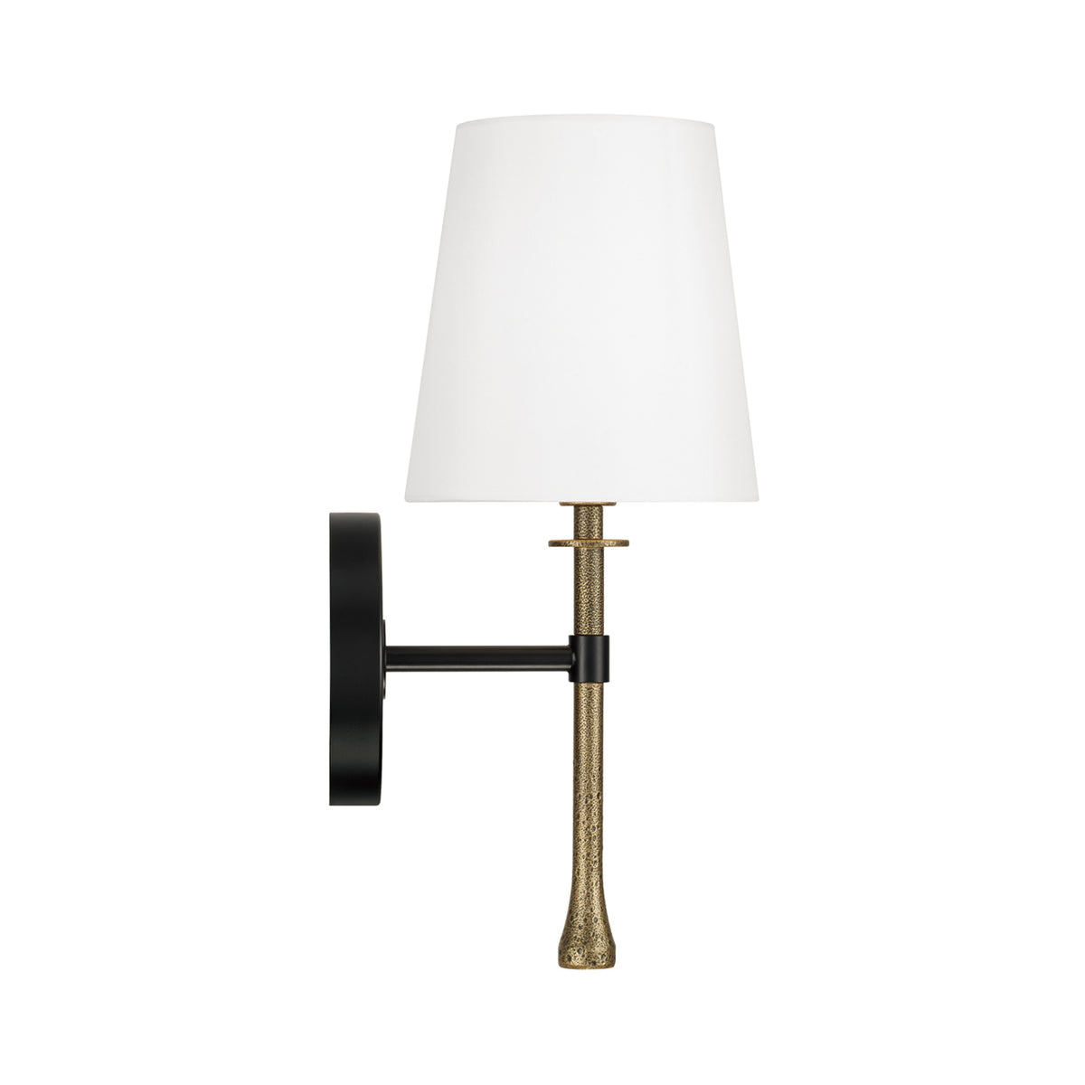 Capital Hollis Sconce in Matte Black with Hammered Gold