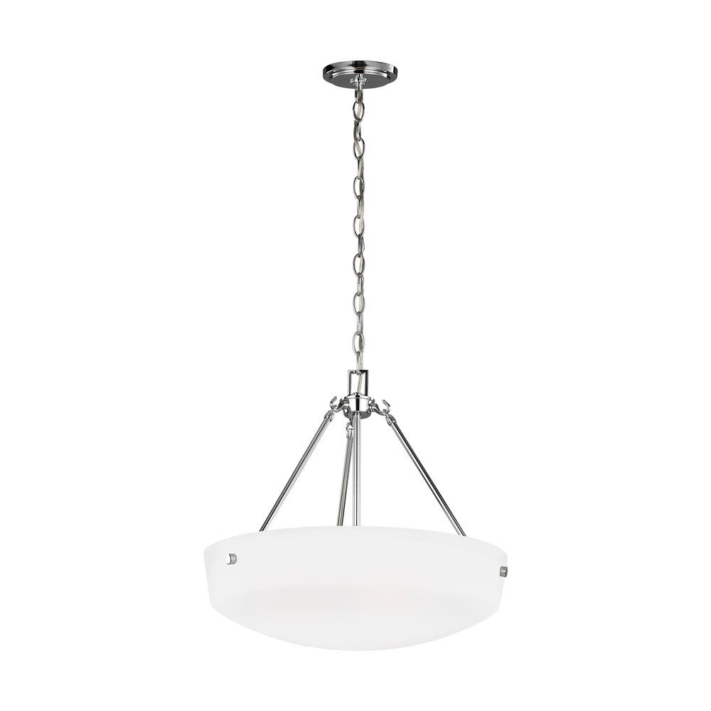 Generation Lighting Kerrville Three Light Pendant Chrome