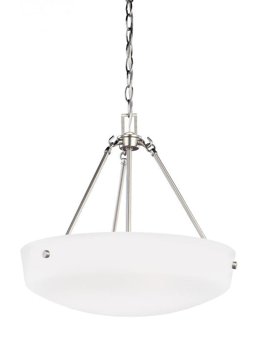 Generation Lighting Kerrville Three Light Pendant Brushed Nickel