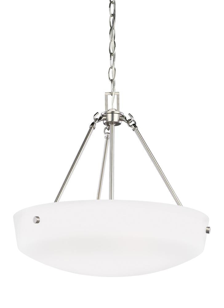 Generation Lighting Kerrville Three Light Pendant Brushed Nickel