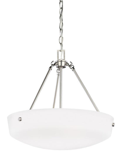 Generation Lighting Kerrville Three Light Pendant Brushed Nickel
