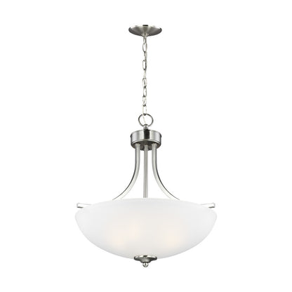Generation Lighting Geary Medium Three Light Pendant Brushed Nickel