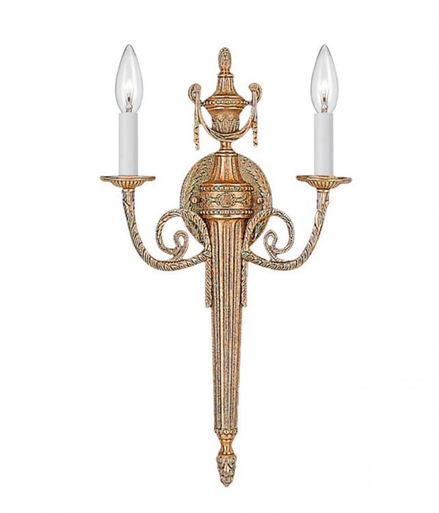 Crystorama Cast Brass Wall Mount Wall Sconce Matte Brass