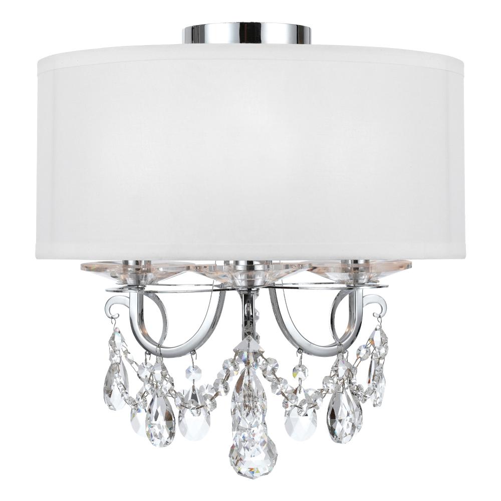 Crystorama Othello 14" 3-Light Chandelier Polished Chrome Semi Flush Mount