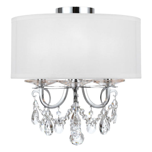 Crystorama Othello 14" 3-Light Chandelier Polished Chrome Semi Flush Mount