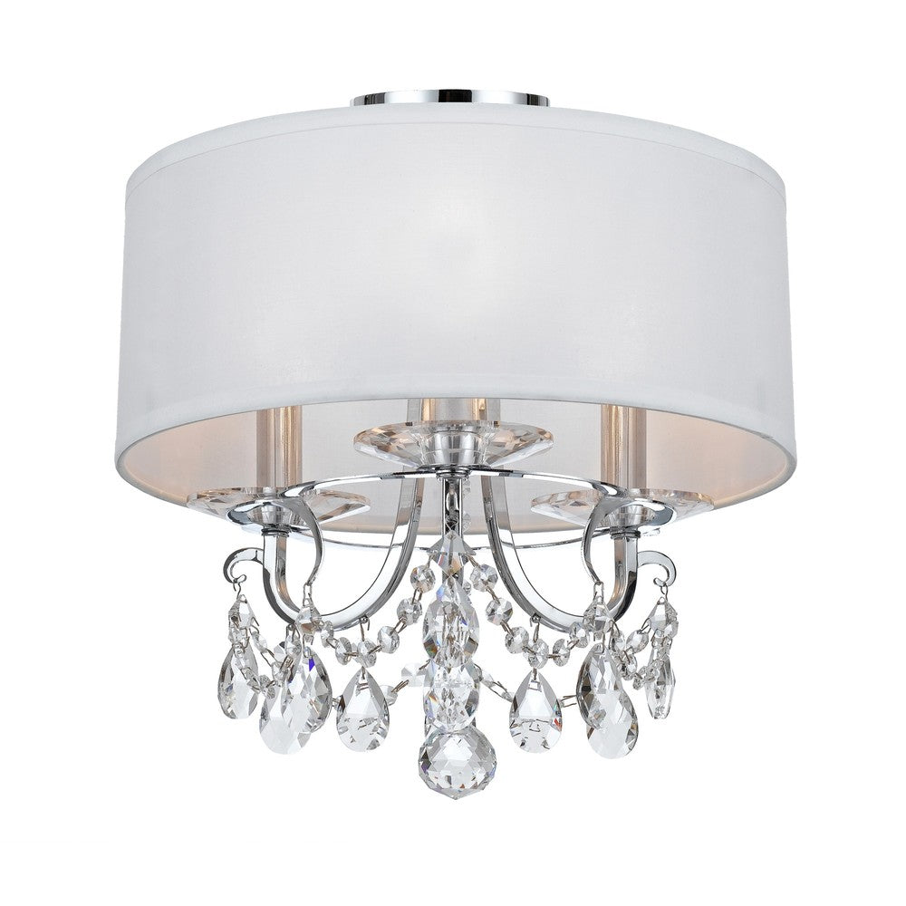 Crystorama Othello 14" 3-Light Chandelier Polished Chrome Semi Flush Mount