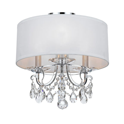 Crystorama Othello 14" 3-Light Chandelier Polished Chrome Semi Flush Mount