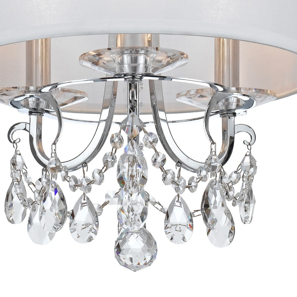 Crystorama Othello 14" 3-Light Chandelier Polished Chrome Semi Flush Mount